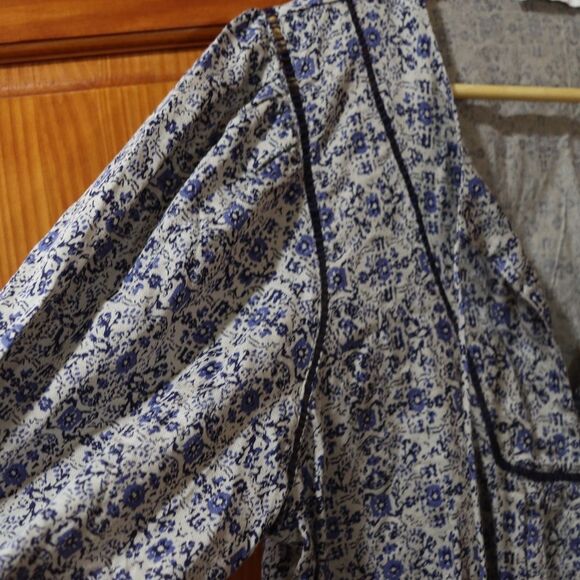 Lucky Brand Blue Floral Boho Peasant Top NWT Large Elegant Flowing Spring Style - Picture 9 of 14